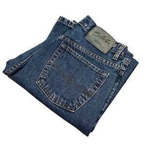 Vintage Women’s Silver Denim Blue Jeans Pants Button Fly Canada Made 28x30 90s